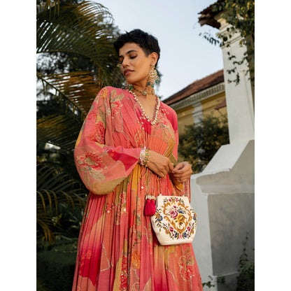 Paulmi & Harsh Hint Of Blush Nasha Kaftan (Set of 2)