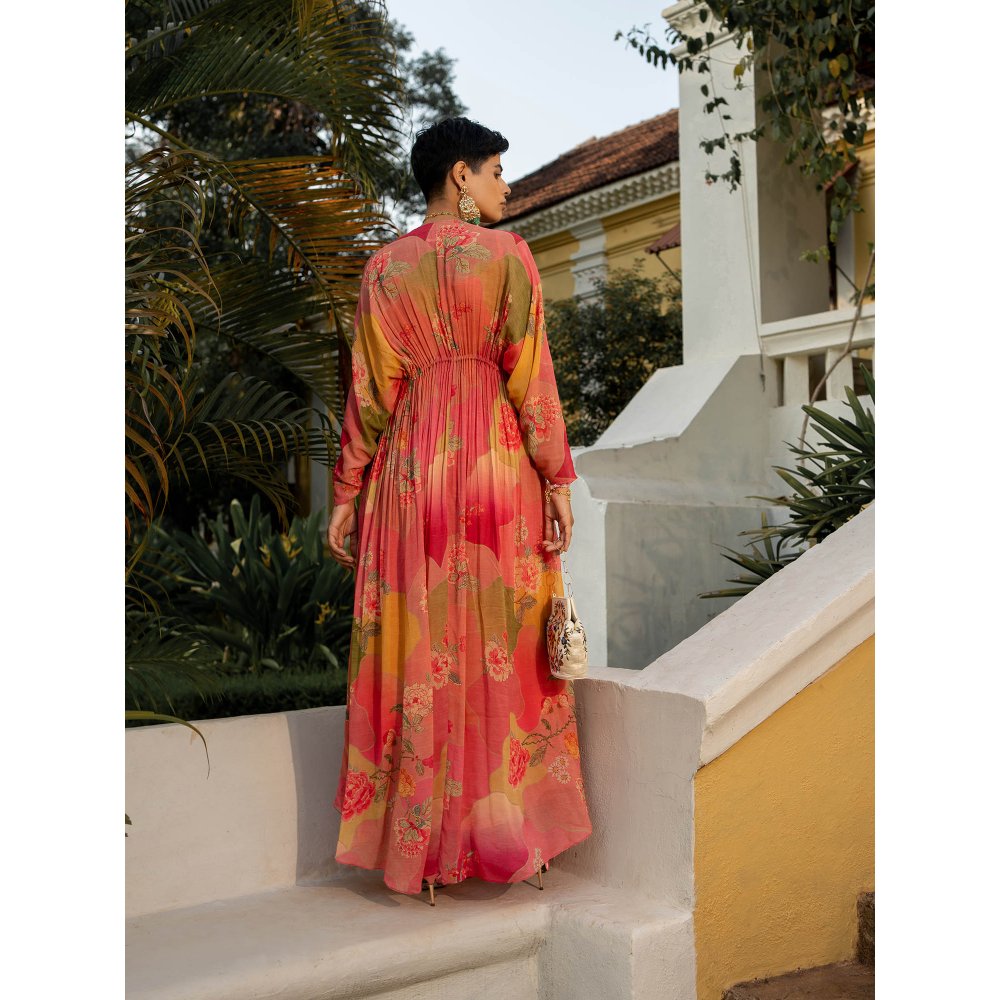 Paulmi & Harsh Hint Of Blush Nasha Kaftan (Set of 2)