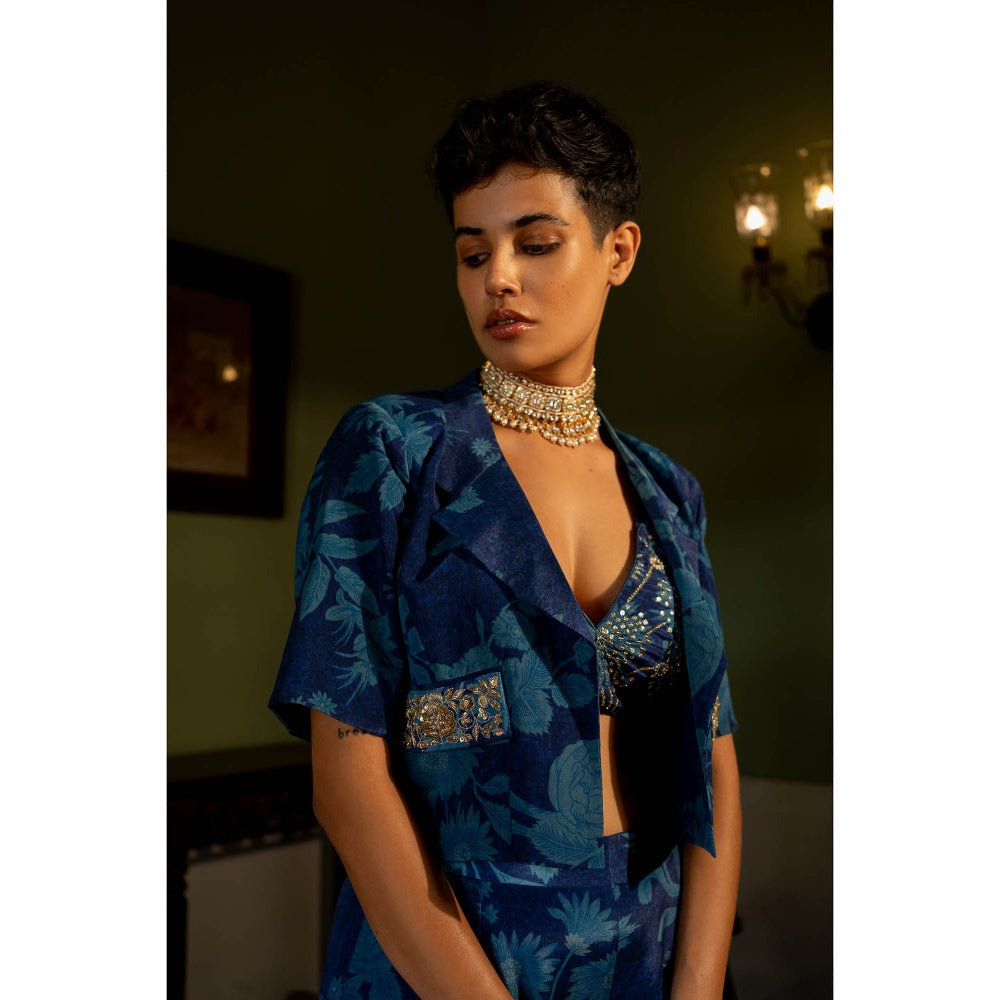 Paulmi & Harsh Bluebell Floral Jacket (Set of 3)
