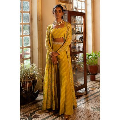 Paulmi & Harsh Neha Sharma In The Yami Lime Yellow Lehenga & Blouse and Palazzo With Jacket