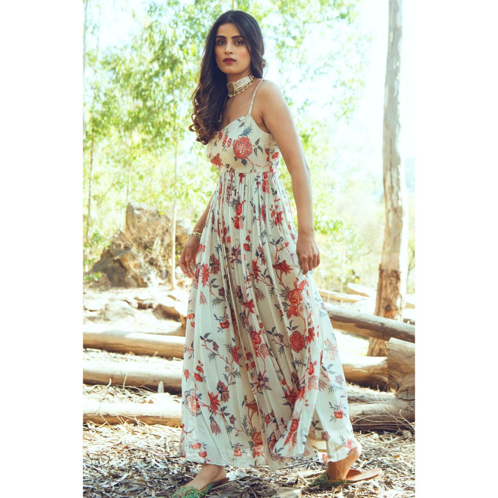 Paulmi & Harsh Off White Sanvi Maxi Dress