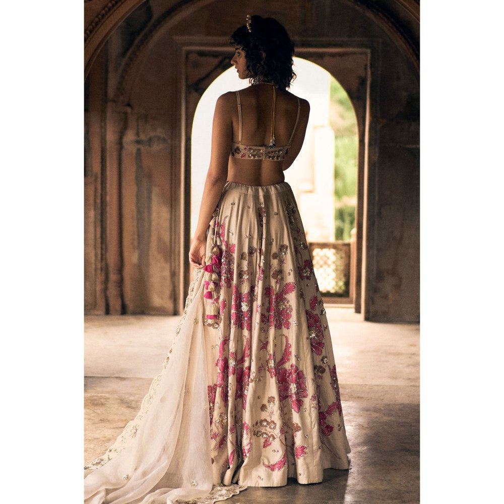 Paulmi & Harsh Josephine Ivory Lehenga with Choli and Dupatta