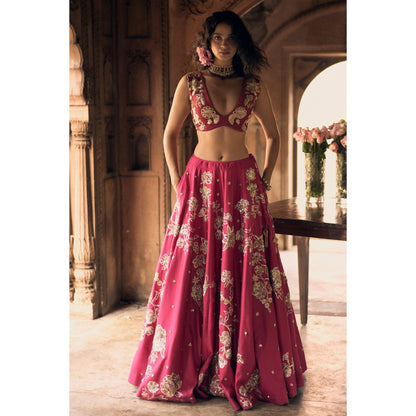 Paulmi & Harsh Celeste Pink Lehenga with Choli and Dupatta