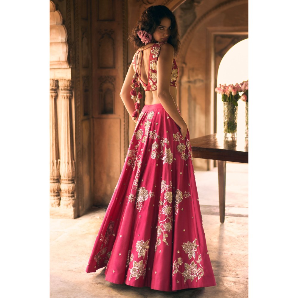 Paulmi & Harsh Celeste Pink Lehenga with Choli and Dupatta