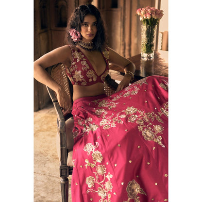 Paulmi & Harsh Celeste Pink Lehenga with Choli and Dupatta