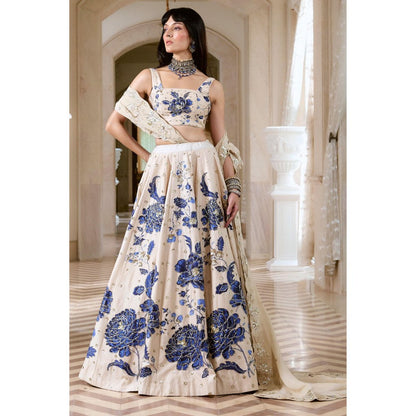 Paulmi & Harsh Francesca Ivory Lehenga with Choli and Dupatta