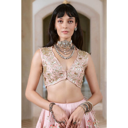 Paulmi & Harsh Vincenza Pink Lehenga with Choli and Dupatta