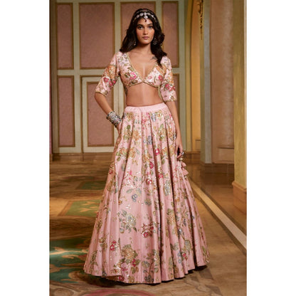 Paulmi & Harsh Lorenza Pink Lehenga with Choli and Dupatta