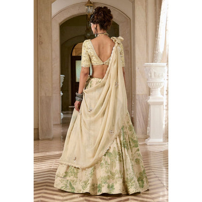 Paulmi & Harsh Emiko Ivory Lehenga with Choli and Dupatta