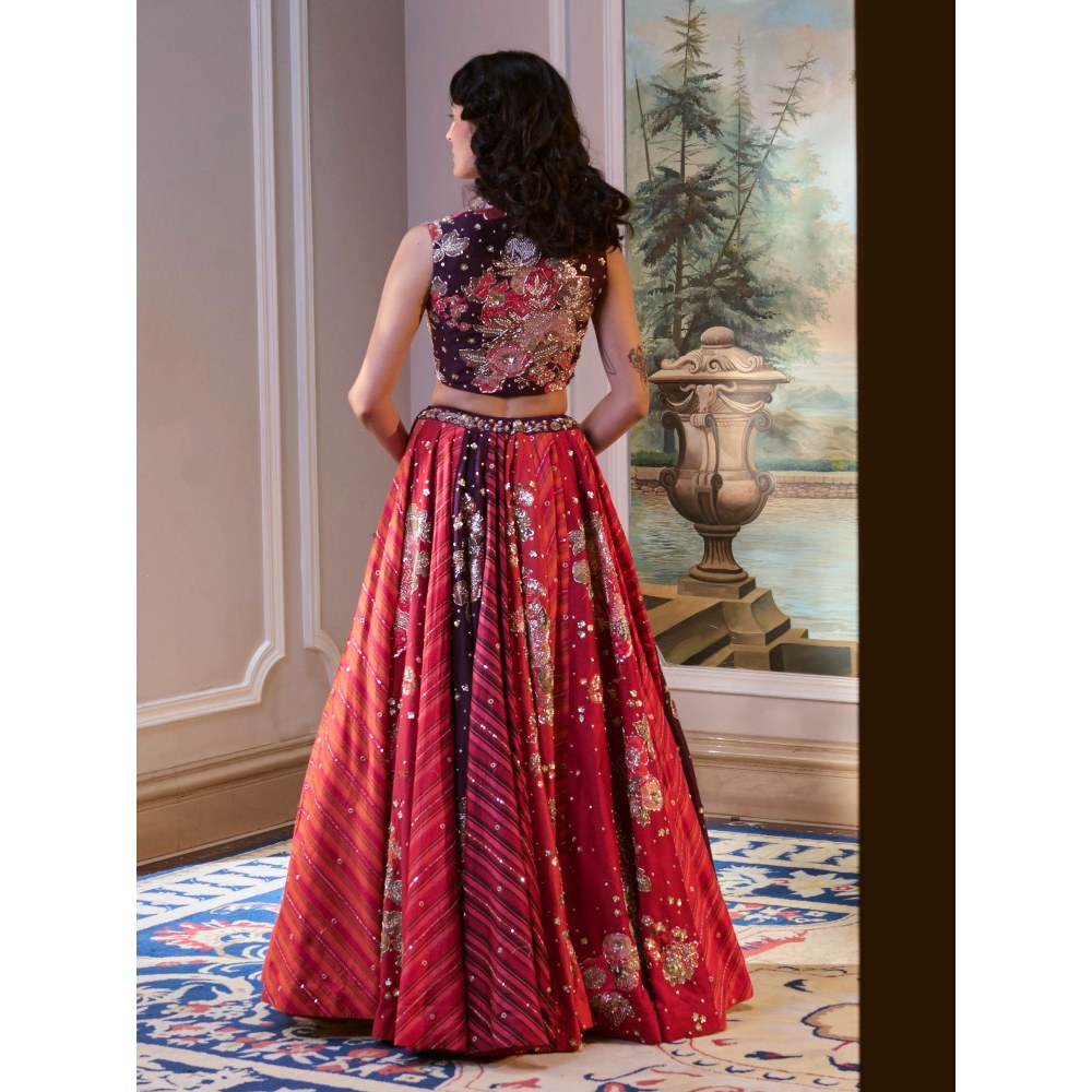 Paulmi & Harsh Bellamy Multicolour Green Lehenga with Choli and Dupatta