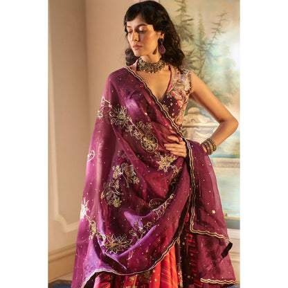 Paulmi & Harsh Bellamy Multicolour Green Lehenga with Choli and Dupatta