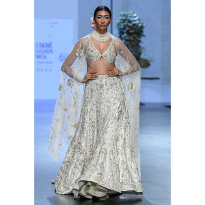 Paulmi & Harsh Emmeline Ivory Lehenga with Choli and Dupatta