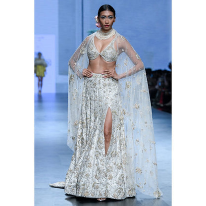 Paulmi & Harsh Emmeline Ivory Lehenga with Choli and Dupatta