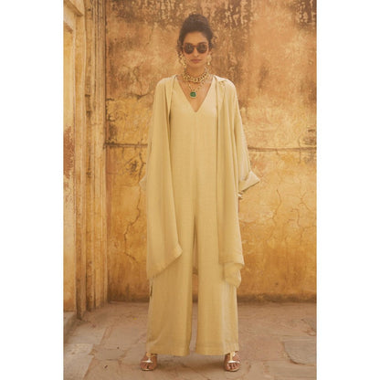 Paulmi & Harsh Ivory Gwen Jumpsuit with Jacket