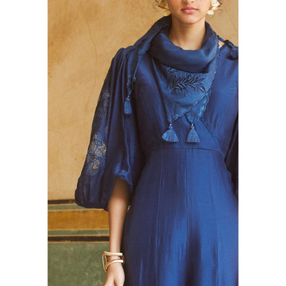 Paulmi & Harsh Blue Dahlia Jumpsuit