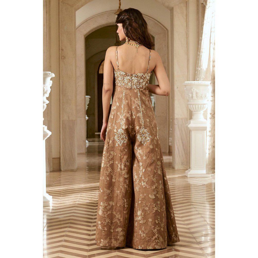 Paulmi & Harsh Ivory Alessia Embroidered Jumpsuit