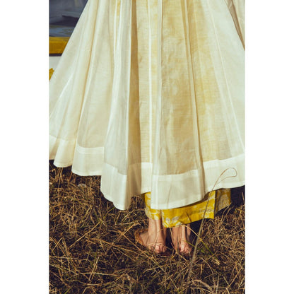 Paulmi & Harsh Off White Nushratt In The Liva Anarkali Kurta with Sharara and Dupatta