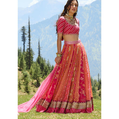 Paulmi & Harsh Cleo Multi-Color Lehenga with Stitched Blouse and Dupatta