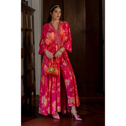 Paulmi & Harsh Pink Saskia Kaftan with Pant