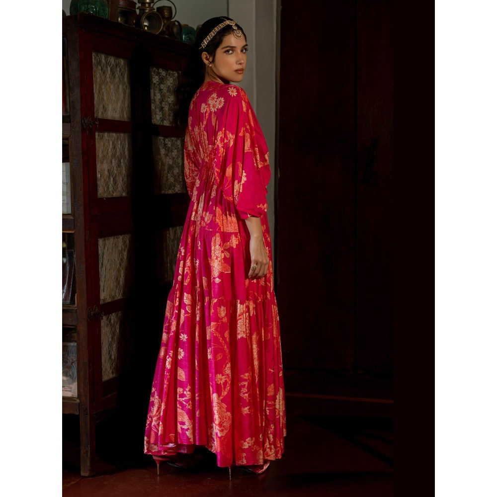 Paulmi & Harsh Pink Saskia Kaftan with Pant