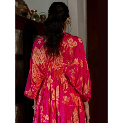 Paulmi & Harsh Pink Saskia Kaftan with Pant