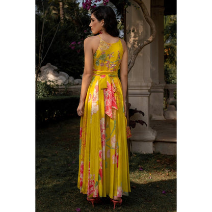 Paulmi & Harsh Yellow Marisol Jumpsuit