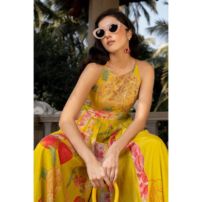 Paulmi & Harsh Yellow Marisol Jumpsuit