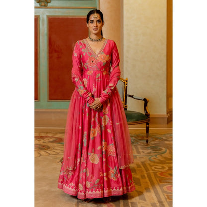 Paulmi & Harsh Pink Shayna Anarkali Dress with Dupatta