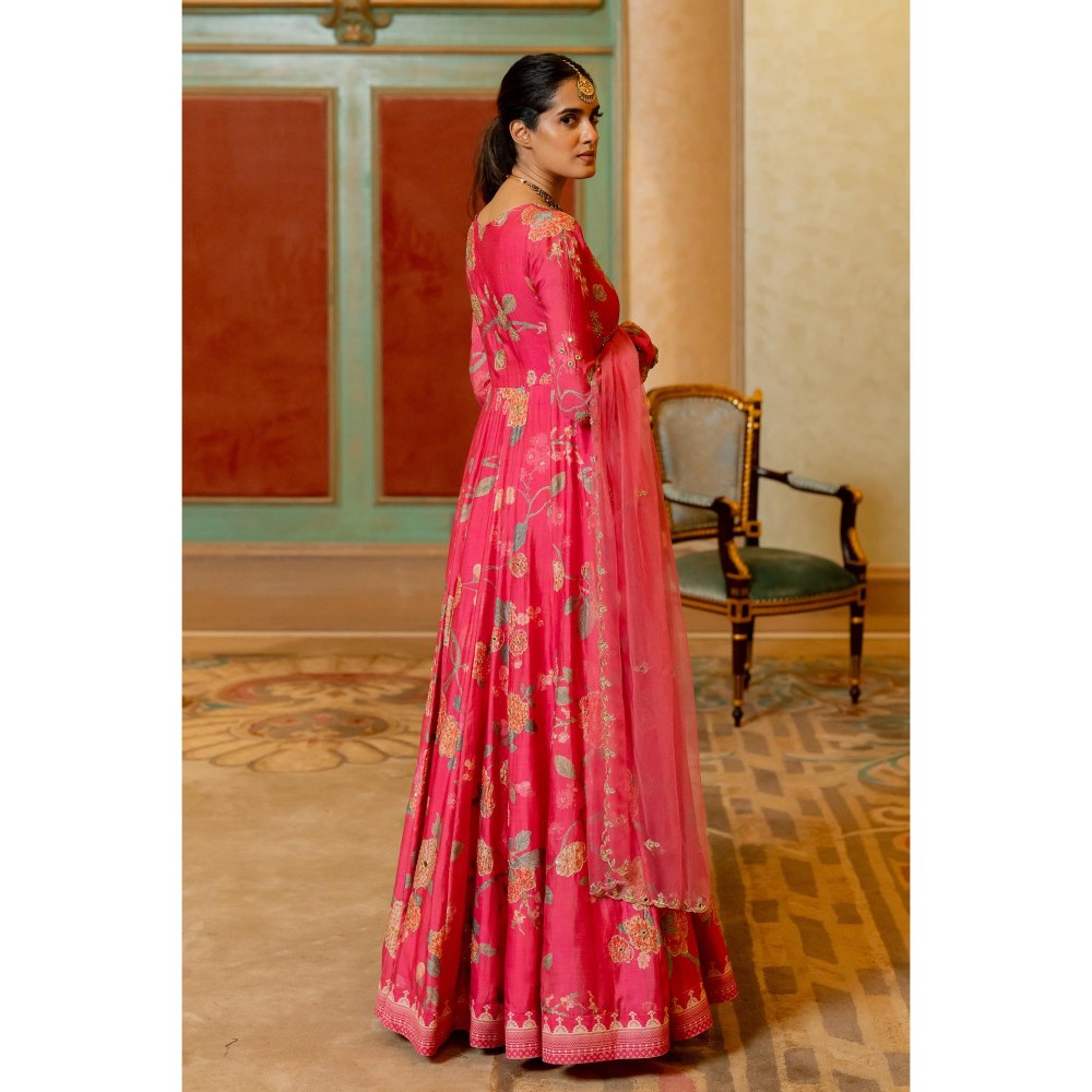 Paulmi & Harsh Pink Shayna Anarkali Dress with Dupatta