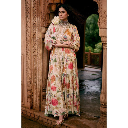 Paulmi & Harsh Ivory Adeline Kaftan with Sharara
