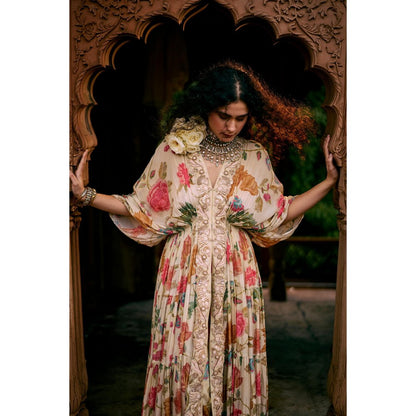Paulmi & Harsh Ivory Adeline Kaftan with Sharara