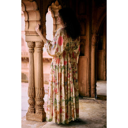 Paulmi & Harsh Ivory Adeline Kaftan with Sharara