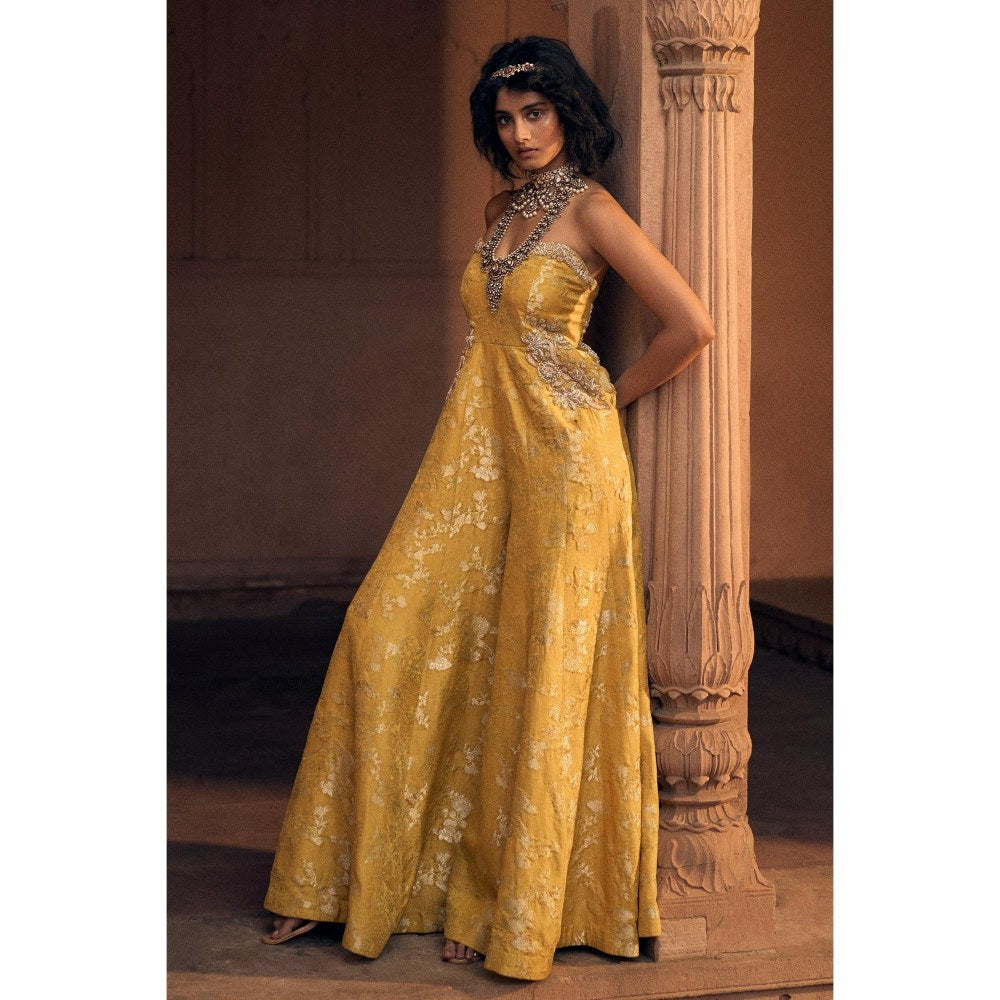 Paulmi & Harsh Yellow Pearl Jumpsuit