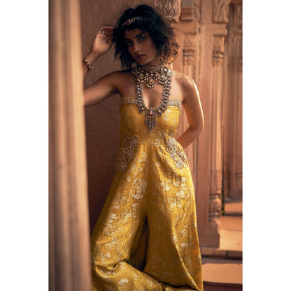 Paulmi & Harsh Yellow Pearl Jumpsuit