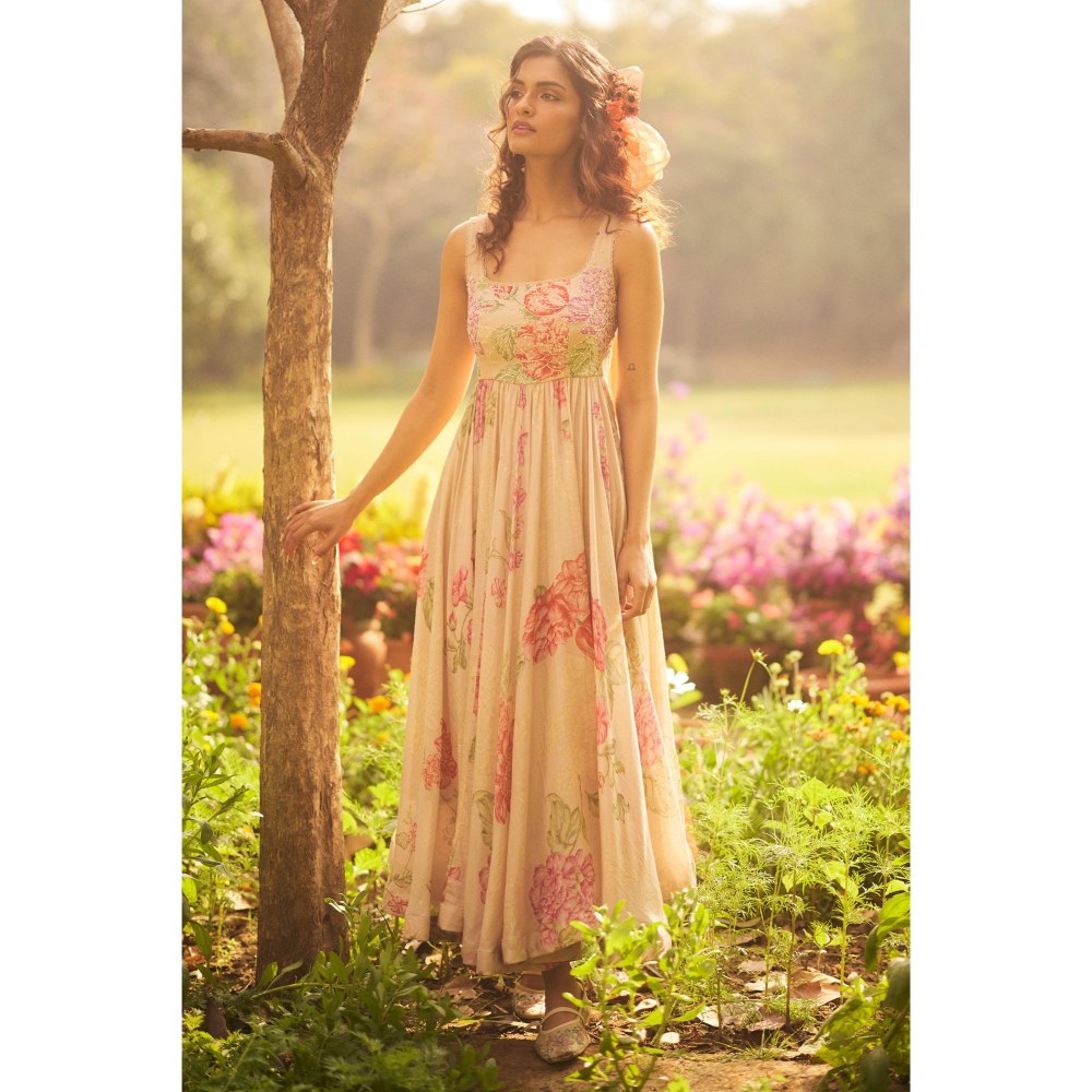 Paulmi & Harsh Ivory Parisa Anarkali Dress with Jacket