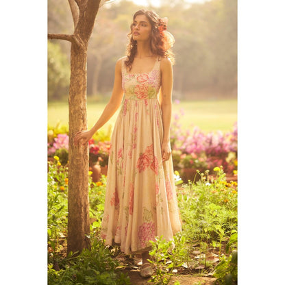 Paulmi & Harsh Ivory Parisa Anarkali Dress with Jacket