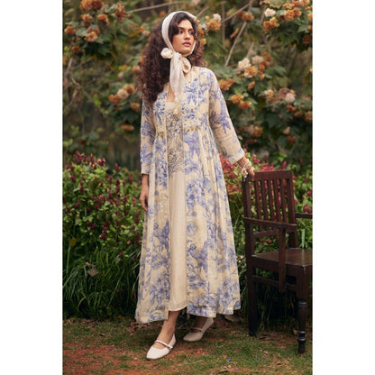 Paulmi & Harsh Purple Mila Anarkali Dress with Jacket and Slip