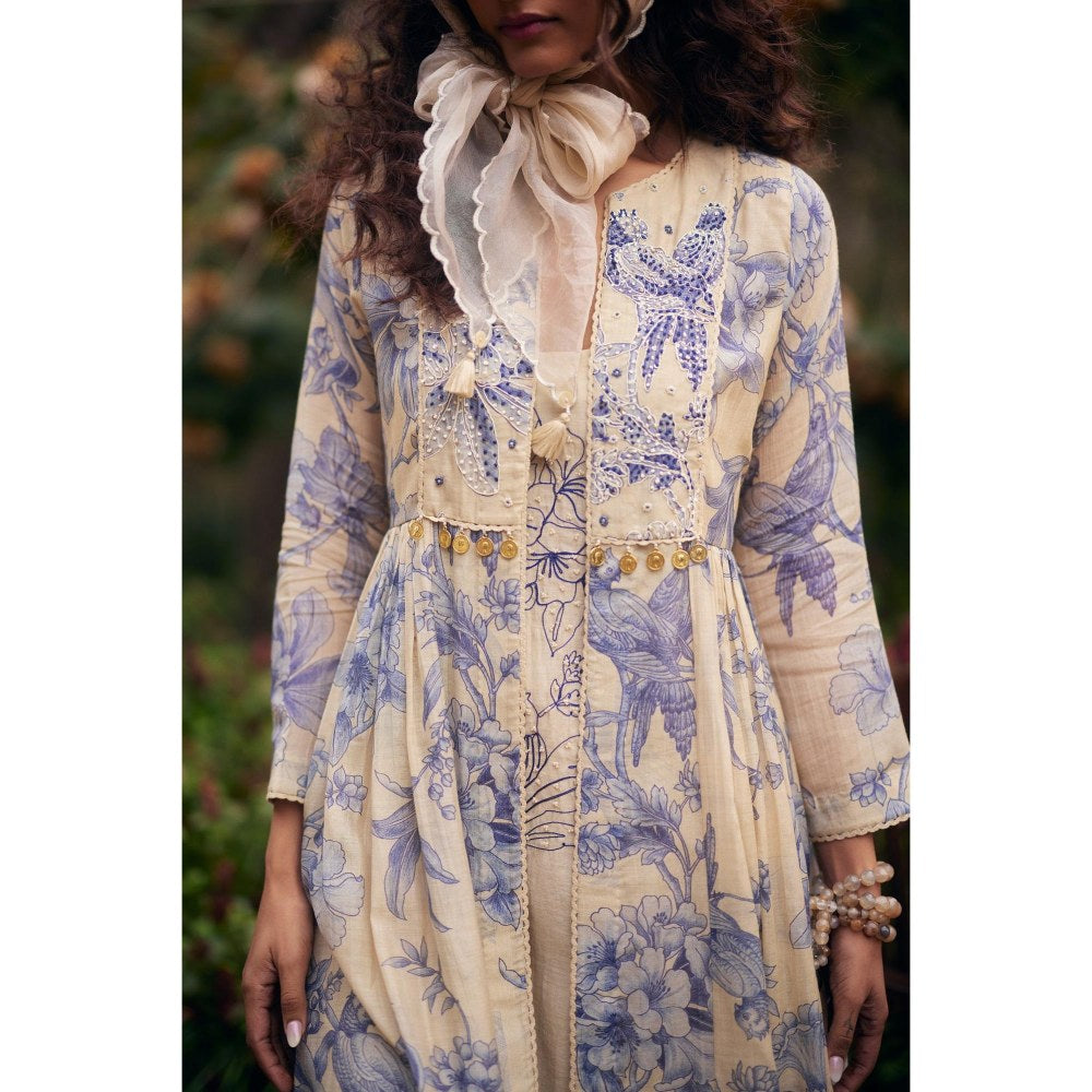Paulmi & Harsh Purple Mila Anarkali Dress with Jacket and Slip