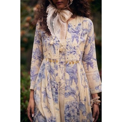 Paulmi & Harsh Purple Mila Anarkali Dress with Jacket and Slip