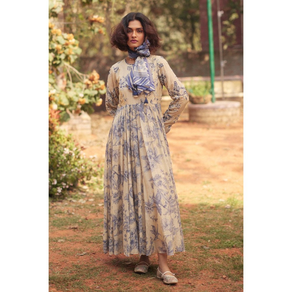 Paulmi & Harsh Purple Tillie Anarkali Dress with Scarf