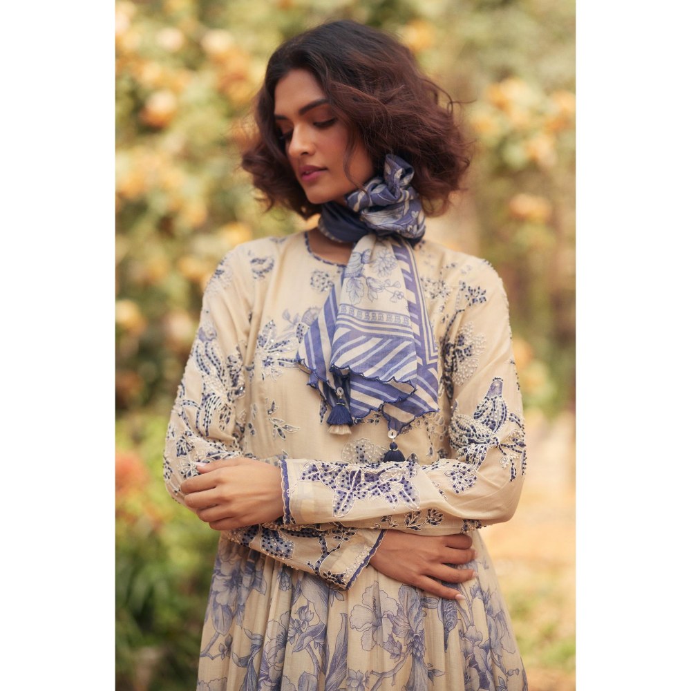 Paulmi & Harsh Purple Tillie Anarkali Dress with Scarf