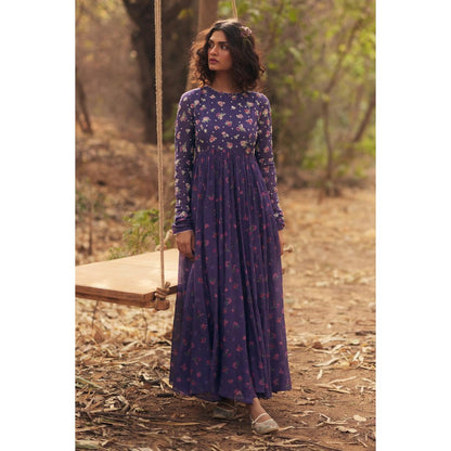 Paulmi & Harsh Purple Harlow Anarkali Dress with Dupatta