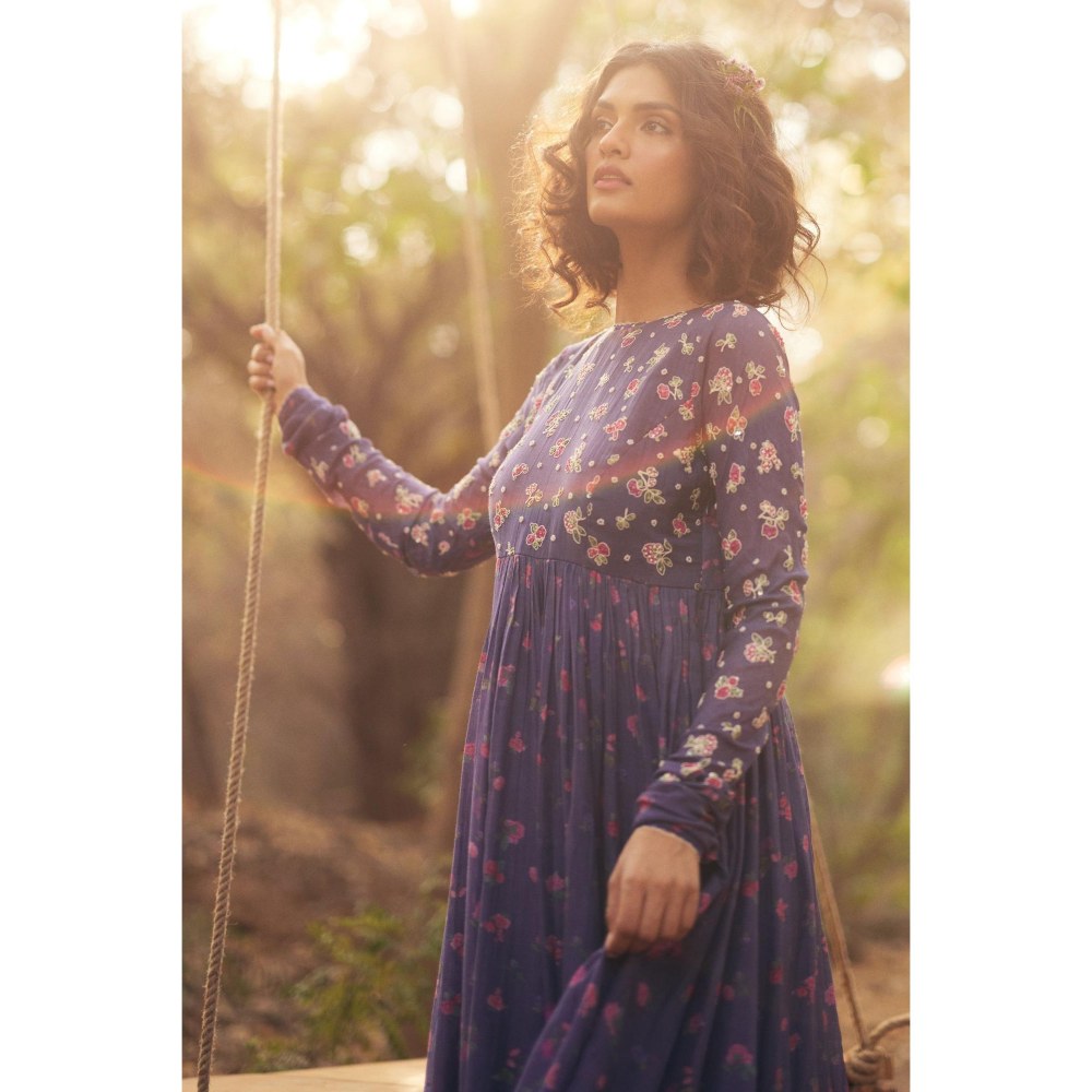 Paulmi & Harsh Purple Harlow Anarkali Dress with Dupatta
