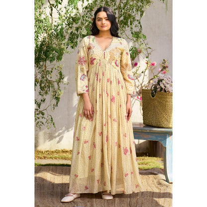 Paulmi & Harsh Off White Tia Anarkali Dress