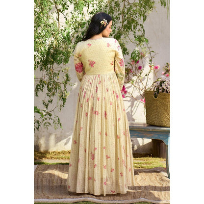 Paulmi & Harsh Off White Tia Anarkali Dress