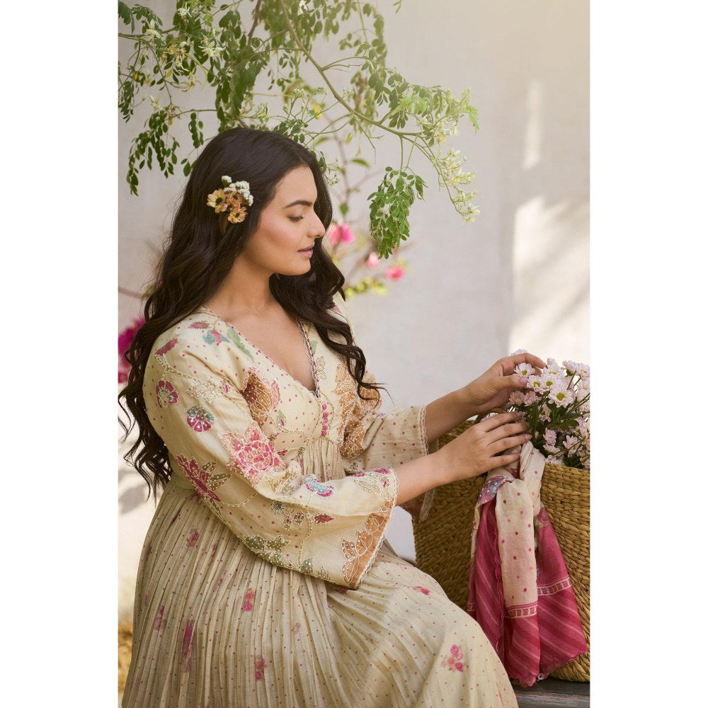 Paulmi & Harsh Off White Tia Anarkali Dress