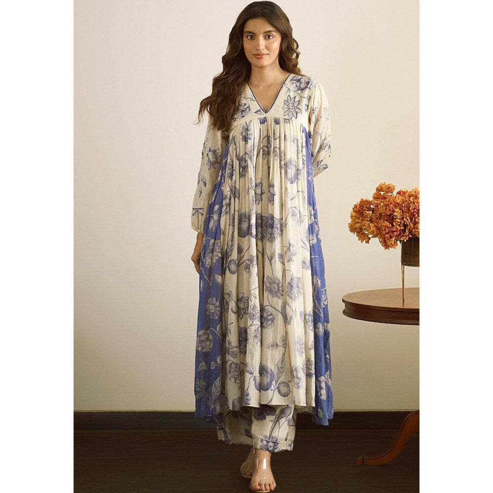 Paulmi & Harsh Blue Lapis Anarkali Kurta with Palazzo and Dupatta