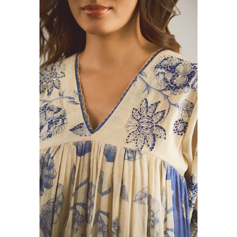 Paulmi & Harsh Blue Lapis Anarkali Kurta with Palazzo and Dupatta