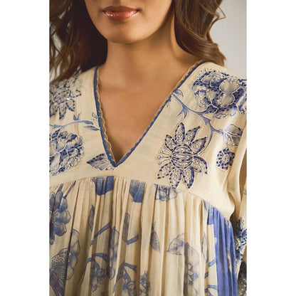 Paulmi & Harsh Blue Lapis Anarkali Kurta with Palazzo and Dupatta