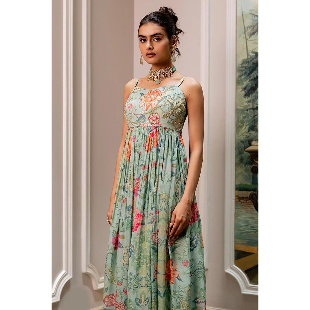 Paulmi & Harsh Green Ume Anarkali Dress